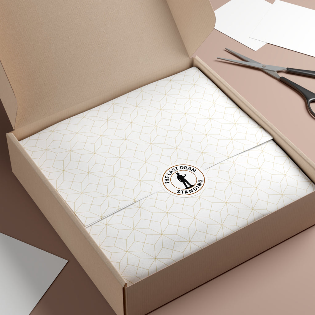 The Last Dram Standing Round Vinyl Sticker — Whisky Silhouette Sticker